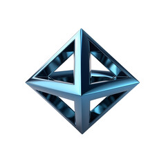 Metal hologram gradient diamond. 3d rendered image. Transparent background