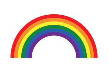 rainbow arc shape icon, bright spectrum colors, colorful striped symbol, vector illustration