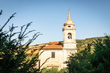 Obraz premium Church of Santiago Apostle in Villafranca Montes de Oca, province of Burgos, Castile and Leon, Spain