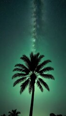 Fototapeta na wymiar Serene Night Palm