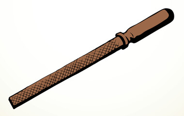 Old steel file. Vector drawing