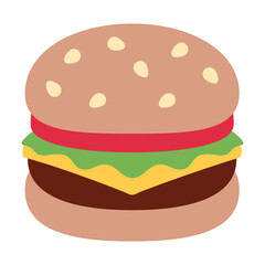 Burger vector icon design. Isolated Hamburger fast food sign design.