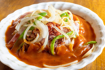 とても美味しい日本の名古屋市のあんかけスパゲティ