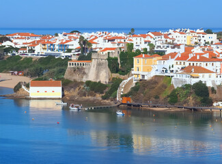 Vila Nova de Milfontes - beautiful portuguese town at river Mira with a castle ad beautiful beaches