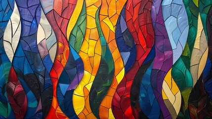 Colorful Wave Stained Glass