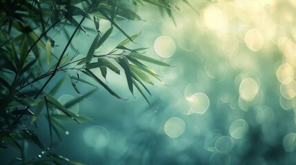 Blurry Bamboo Tree - obrazy, fototapety, plakaty