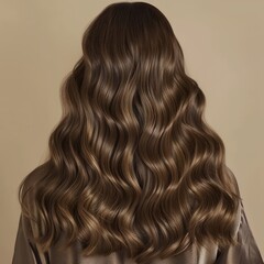 Fototapeta premium Woman With Long Wavy Hair