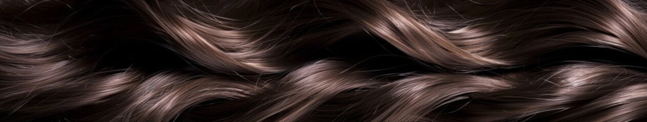 Close Up of Wavy Brown Hair - obrazy, fototapety, plakaty