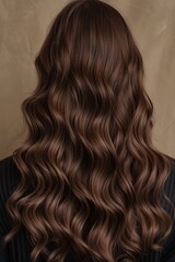 Naklejka premium Woman With Long Wavy Hair