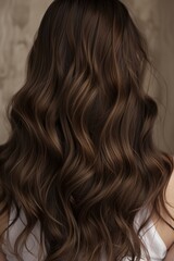 Obraz premium Woman With Long, Wavy Hair