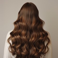 Fototapeta premium Long Brown Haired Woman Seen From Behind