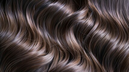 Close Up of Wavy Brown Hair - obrazy, fototapety, plakaty