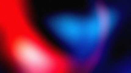 Vibrant grainy gradient abstract background blue red glowing color shape on black background colorful poster web banner design
