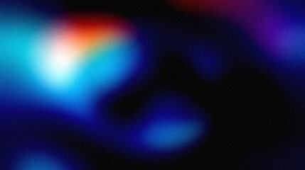 Vibrant grainy gradient abstract background blue purple glowing color shape on black background colorful poster web banner design