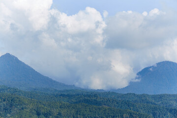 A view of a mountain valley on the popular tourist island of Bali.