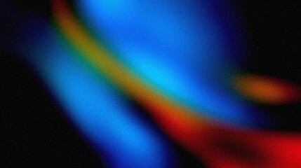 Vibrant grainy gradient abstract background blue orange glowing color shape on black background colorful poster web banner design