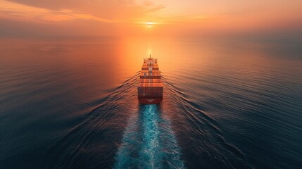 Freight Forwarding Service, Container ship or cargo shipping business logistic import and export freight transportation by container ship in the open sea, freight ship boat.