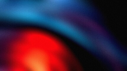 Vibrant grainy gradient abstract background blue red purple glowing color shape on black background colorful poster web banner design