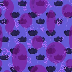 Birthday seamless balloons and clothes pattern for wrapping paper and fabrics and linens and kids clothes print
