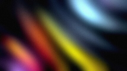 Vibrant grainy gradient abstract background blue green purple glowing color shape on black background colorful poster web banner design