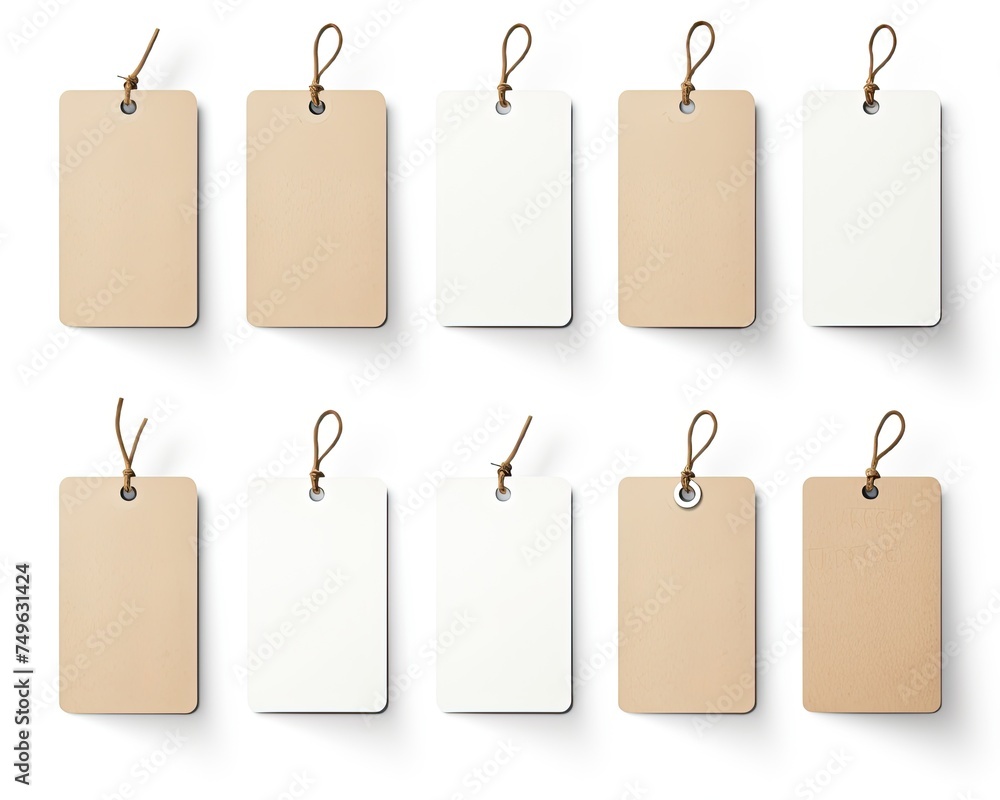 Poster blank tag label collection on white background for pricing and discount. isolated price tags with st