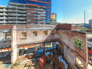 Highrise Construction in Downtown Raleigh NC - Drone