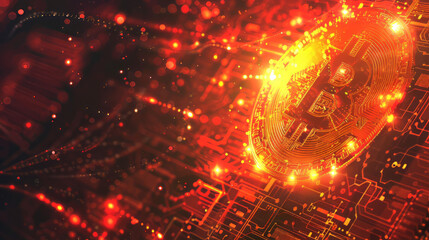 Fiery Glow: Abstract Background with Glowing Lights and Burning Flame Design