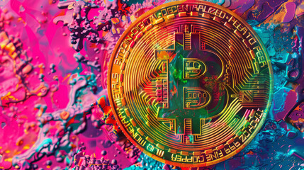 Vibrant Circles of Currency: Ancient coins from China and beyond, depicting symbols of finance and wealth, set against a colorful background