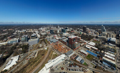 Highrise Construction in Downtown Raleigh NC - Drone