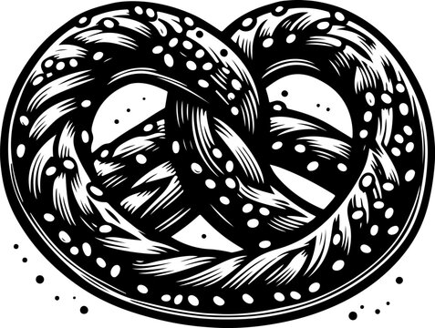 recommend clip art: Pretzel black outline vector illustration.