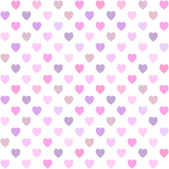 Hearts seamless pattern, pink and white