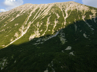 Aerial view of Pirin Mountain near Banderitsa River, Bulgaria