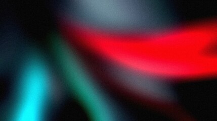 Vibrant grainy gradient abstract background blue green red glowing color shape on black background colorful poster web banner design