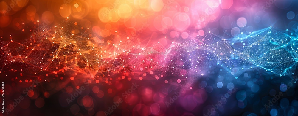Aufkleber colorful geometric geometric shapes abstract background and triangles, in the style of molecular str