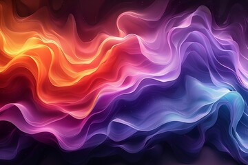 Fototapeta premium colorful glowy texture 3d art, in the style of art nouveau organic flowing lines, iridescent, flowing fabrics, dark, foreboding colors, abstraction. Generative AI