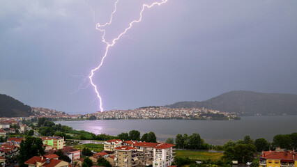 lightning over the city