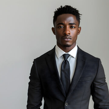 Stylish Young Black Man in Elegant Suit