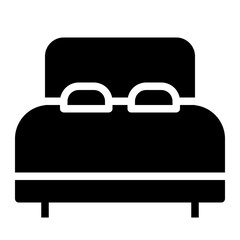 This is the Double Bed icon from the Hotel icon collection with an Solid style