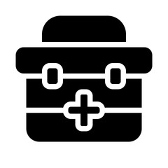 This is the First Aid Bag icon from the Hotel icon collection with an Solid style