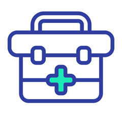 This is the First Aid Bag icon from the Hotel icon collection with an Color Lineal style