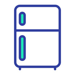 This is the Fridge icon from the Hotel icon collection with an Color Lineal style