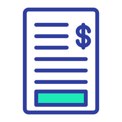 This is the Invoice icon from the Hotel icon collection with an Color Lineal style