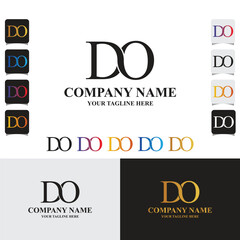 DO letter initials Brand logo Template with gradient color