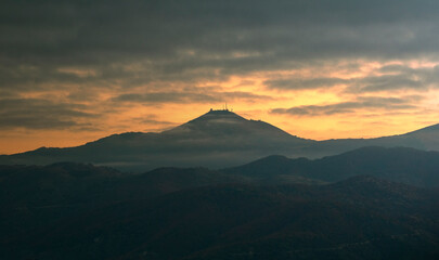 sunset in the mountains