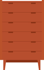 Midcentury wardrobe  furniture interior decoration clipart illustration