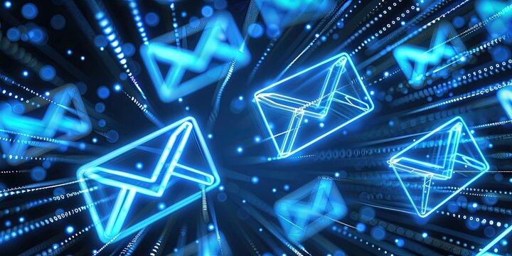 Email concept with an electronic letter being mailed in a digital envelope for end-to-end encryption using GPG and PGP security and authentication