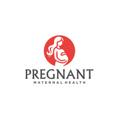 pregnant mother logo vector