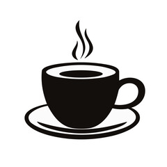 cup of coffee with steam icon vector illustration isolated transparent background logo, cut out or cutout t-shirt print design