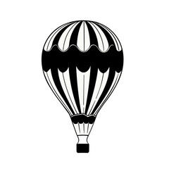 Obraz premium hot air balloon icon black and white vector illustration isolated transparent background logo, cut out or cutout t-shirt print design