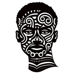 silhouette of a black african american ethnic man person  black and white vector illustration isolated transparent background logo, cut out or cutout t-shirt print design